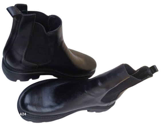 Brand new High Sole Ankle Hand Made Black Shoes